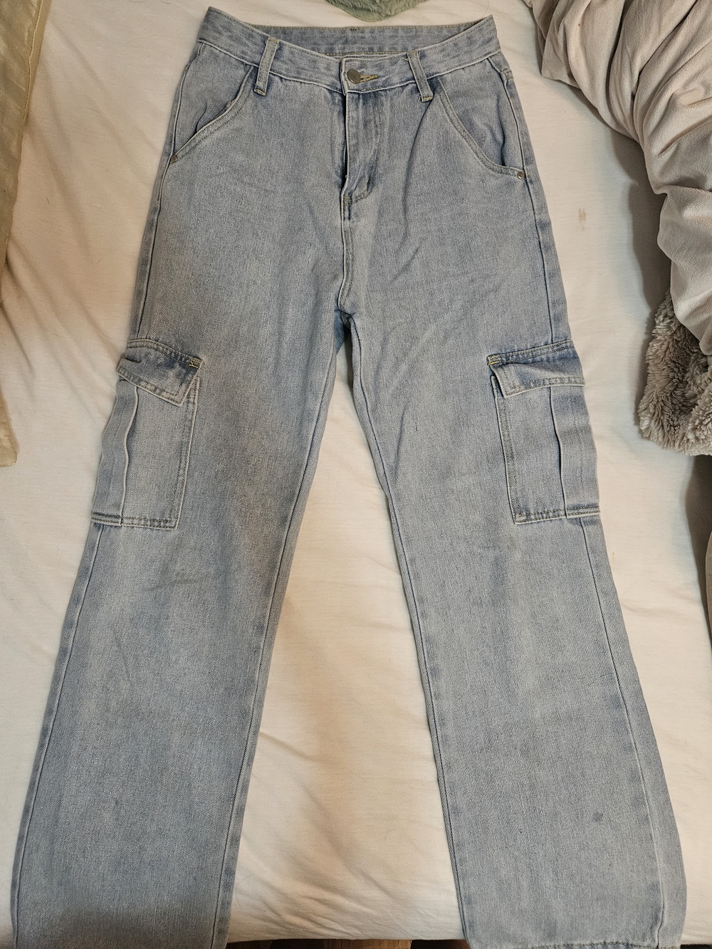 Light Blue Women's Cargo Jeans